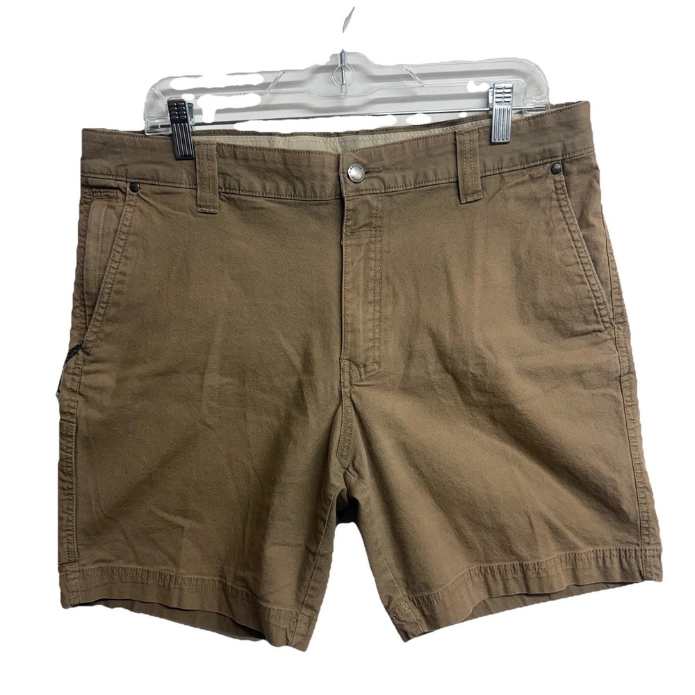 Columbia Mens Shorts 35W Brown Cotton Stretch Regular Fit Hiking Outdoor Casual